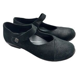 Dansko Black Nappa Opal Mary Jane Comfort Work Shoes Flats Sz EU 39  US 8.5 / 9